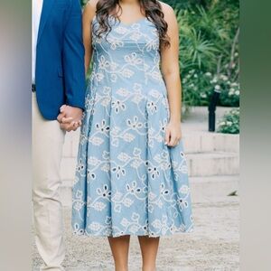 CeCe Light Blue Floral Maxi Dress